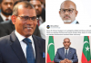 Ex President Nasheed Claims Muizzu Met Nazim in Singapore